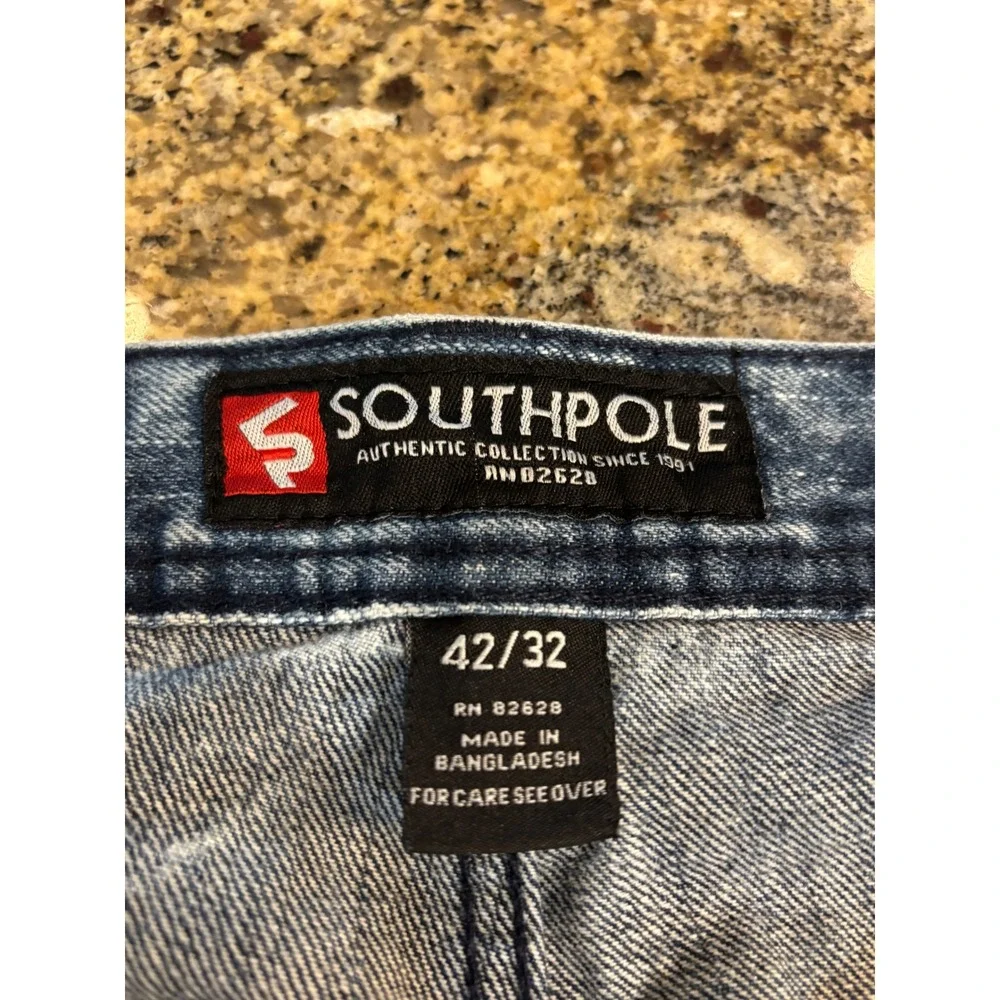 Y2K SouthPole‎ Jeans Men's 42x34 Tapered Slim Denim Hip-Hop Skater Grunge VTG